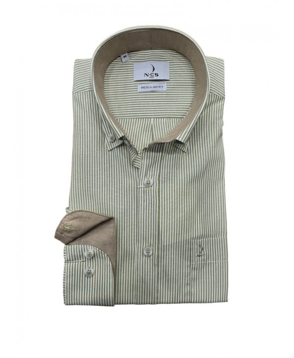 Men's shirt with a fine stripe in mint color  NCS SHIRTS