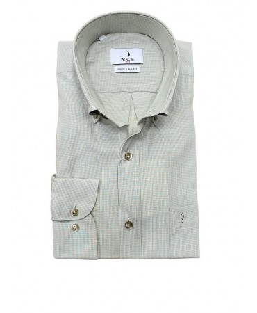 Ncs shirt in a comfortable line with a small check in light green