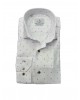Λευκό πουκάμισο ανδρικό με γεωμετρικό σχέδιο μπλε και γκρι ΠΟΥΚΑΜΙΣΑ NCS