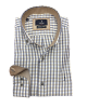 With blue and beige plaid on an off-white base men's shirt by Ncs  NCS SHIRTS