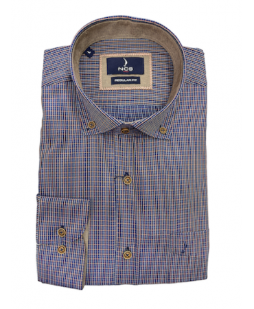 With Ncs plaid shirt on a blue base as well as with special brown buttons
