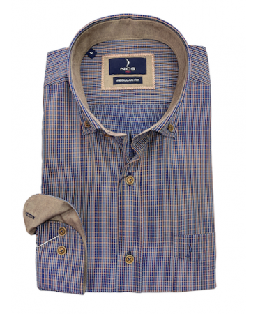 With Ncs plaid shirt on a blue base as well as with special brown buttons