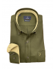 Ncs plain green shirt with special buttons and beige inside collar and cuff  NCS SHIRTS