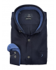 Ncs plain shirt in dark blue with special buttons and cuff and collar trims in raff color  NCS SHIRTS