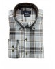 With checkered blue, brown and white on a gray base men's shirt in a comfortable line  NCS SHIRTS