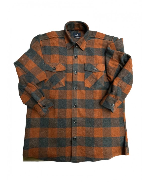 Shacket shirt thick in check tile with gray JACKET