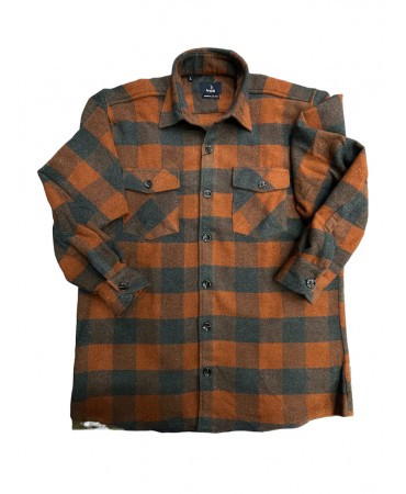 Shacket shirt thick in check tile with gray