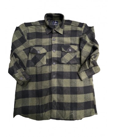 Thick Shacket shirt in green and black check