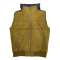 New York Tailos Sleeveless Jacket With Outer Pockets And Detachable Hood In Mustard