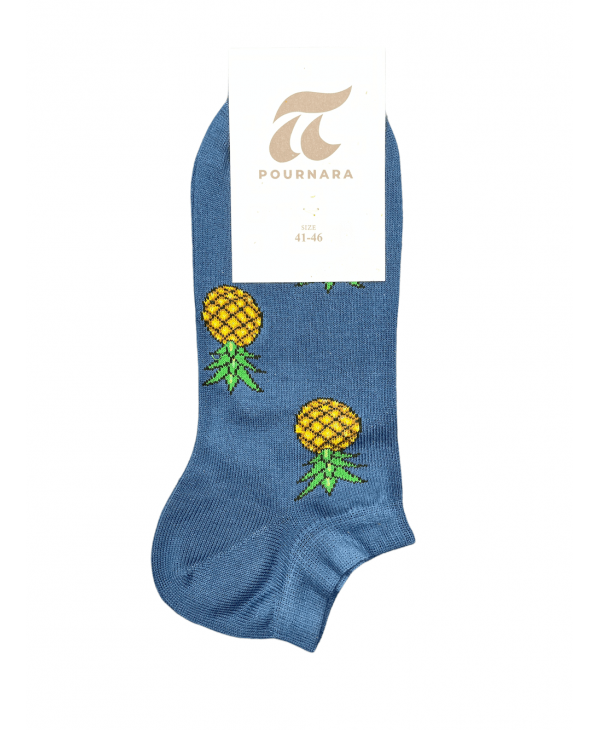 Pournara sosonaki on a blue base with large pineapples POURNARA FASHION Socks
