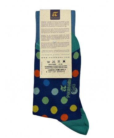 Socks Pournara in Roua Base with Polka Dots in Various Colors