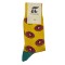 Pournara Fashion Sock in Yellow Base with Colored Donats
