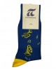 Pournara Socks Fashion in Blue Base with Yellow Musical Instruments and Notes POURNARA FASHION Socks
