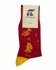Socks Pournara Fashion in Red Base with Yellow Musical Instruments and Notes POURNARA FASHION Socks