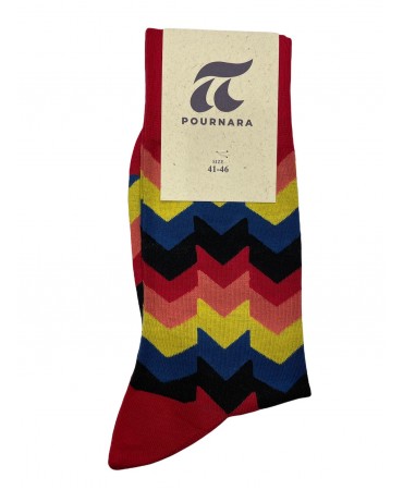 Pournara Fashion Colt Colorful Herringbone on Red Base