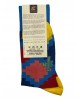 Pournara Sock in Turquoise Base with Geometric Shapes in Yellow, Red and Pink POURNARA FASHION Socks