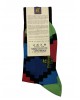 Pournara Sock in Black Base with Geometric Shapes in Green, Red and Blue POURNARA FASHION Socks