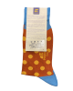 Pournaras socks in brown base with beige polka dots and blue elastic and heel POURNARA FASHION Socks