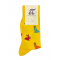 Design Young by Pournara yellow base sock with red green and orange bunny