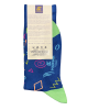 Mixed Pournara socks on a blue base with irregular colored patterns POURNARA FASHION Socks
