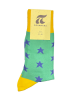 Pournara stockings in light green with blue stars and yellow rubber and heel POURNARA FASHION Socks