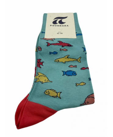 Sock with Sharks in Special Color Pournara Fashion