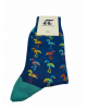 Pournara Fashion Socks in Blue Base with Colored Flamingos POURNARA FASHION Socks