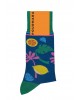 Μοντέρνα κάλτσα της Πουρνάρας σε μπλε βάση με φύλλα και λεμονια  ΚΑΛΤΣΕΣ POURNARA FASHION