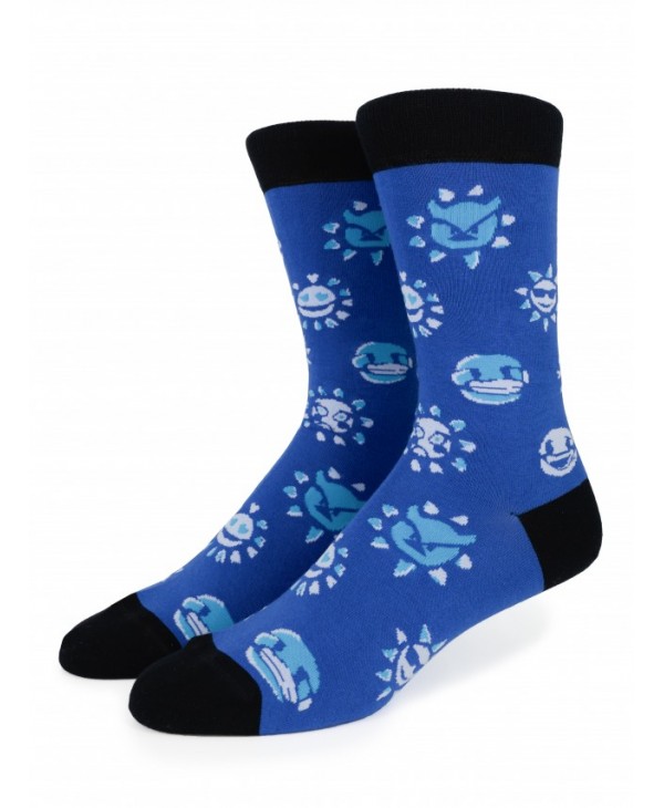 Men's sock on a blue base with moons and suns POURNARA FASHION Socks