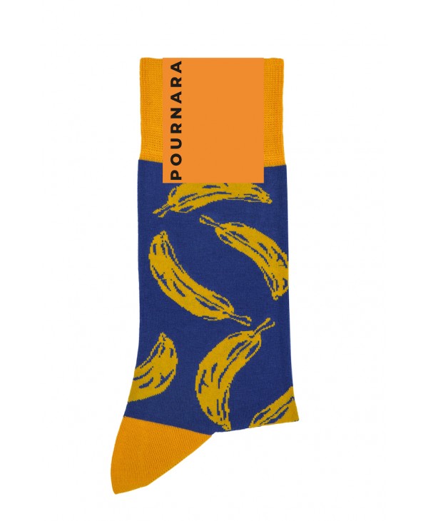 Κάλτσα της Πουρνάρα μπλε με μπανάνες  ΚΑΛΤΣΕΣ POURNARA FASHION