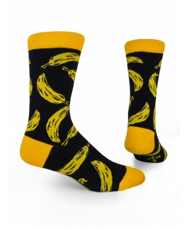 Fashion κάλτσα της Πουρνάρα μαύρη με μπανάνες 
