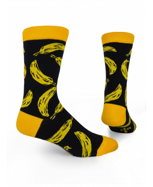 Fashion κάλτσα της Πουρνάρα μαύρη με μπανάνες  ΚΑΛΤΣΕΣ POURNARA FASHION