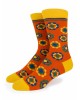 Fashion sock by Pournara in orange color with colorful daisies POURNARA FASHION Socks