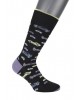 Pournara Fashion men's sock black with purple yellow and raff cars POURNARA FASHION Socks