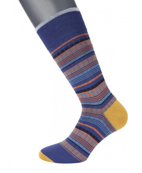Pournara men's socks in a raff base with colorful stripes POURNARA FASHION Socks