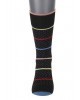 Pournara Fashion men's sock black with beige micro pattern and stripe in red, blue, beige and salmon POURNARA FASHION Socks