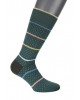 Men's sock Purenara on a green base with a small beige pattern and striped raff, salmon, yellow and blue POURNARA FASHION Socks