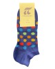 Men's modern short sock on a blue base with colorful polka dots POURNARA FASHION Socks