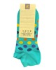 On a turquoise base, short socks for men with colorful polka dots POURNARA FASHION Socks
