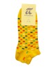 Pournara Fashion men's short socks on a yellow base with colorful squares POURNARA FASHION Socks