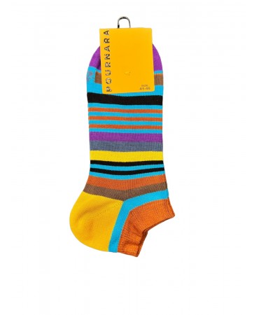 Pournara short sock is colorful stripes