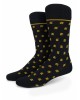 Pournara Fashion men's black sock with the company's logo in beige POURNARA FASHION Socks