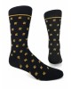 Pournara Fashion men's black sock with the company's logo in beige POURNARA FASHION Socks