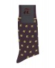 Fashion men's burgundy sock with the company's logo in beige color POURNARA FASHION Socks