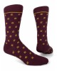 Fashion κάλτσα ανδρίκη μπορντο με το λογότυπο της εταιρείας σε χρώμα μπεζ  ΚΑΛΤΣΕΣ POURNARA FASHION