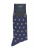 Ανδρική κάλτσα της Πουρνάρα μπλε με λογότυπο της εταιρείας σε μπεζ χρώμα  ΚΑΛΤΣΕΣ POURNARA FASHION