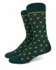 Ανδρική κάλτσα της Πουρνάρα πρασινη με μπεζ λογότυπο της εταιρείας ΚΑΛΤΣΕΣ POURNARA FASHION