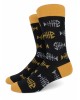 Fashion sock Pournara black with white and yellow herringbones POURNARA FASHION Socks