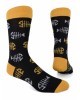 Fashion sock Pournara black with white and yellow herringbones POURNARA FASHION Socks