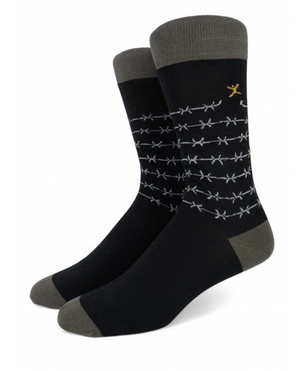 Modern sock by Pournara black with white wire mesh POURNARA FASHION Socks